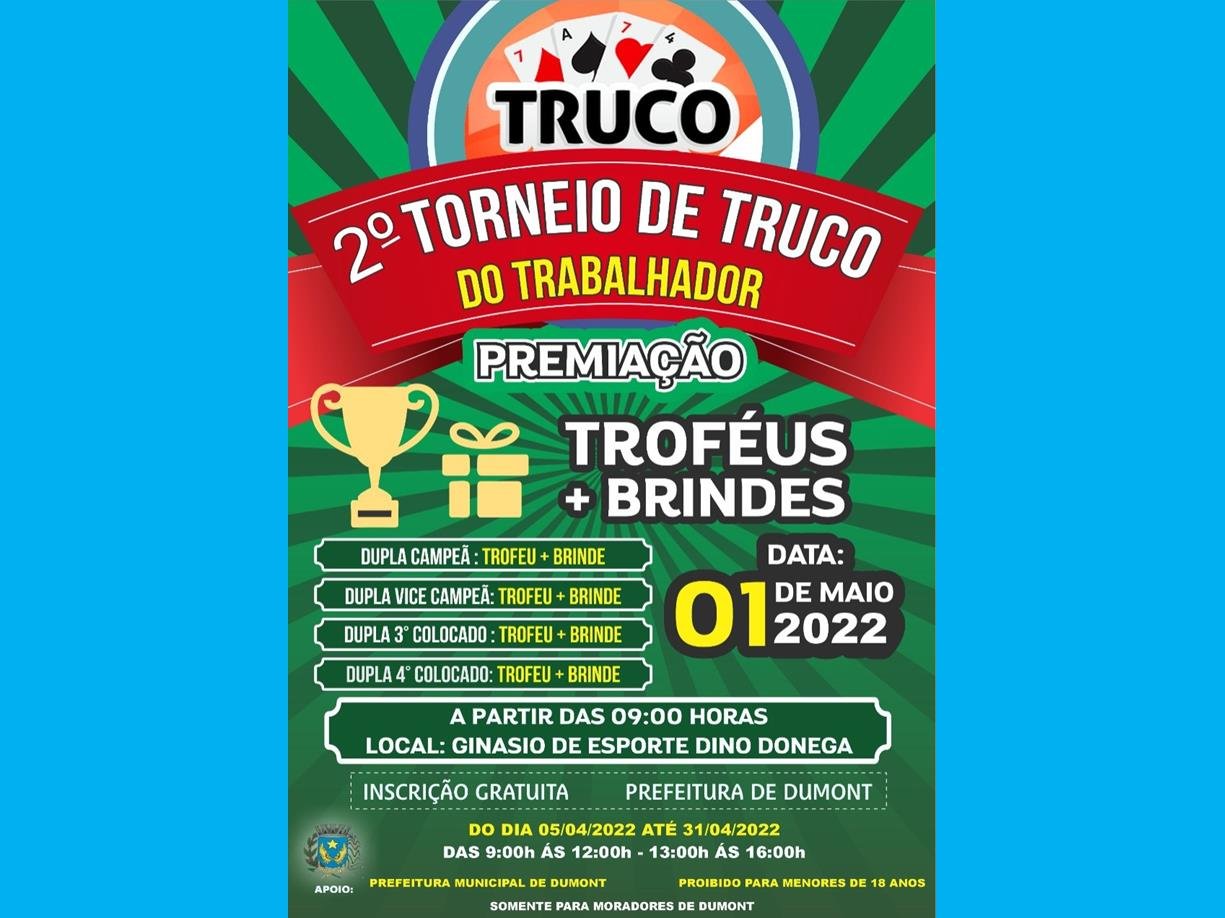 2º TORNEIO DE TRUCO DO TRABALHADOR