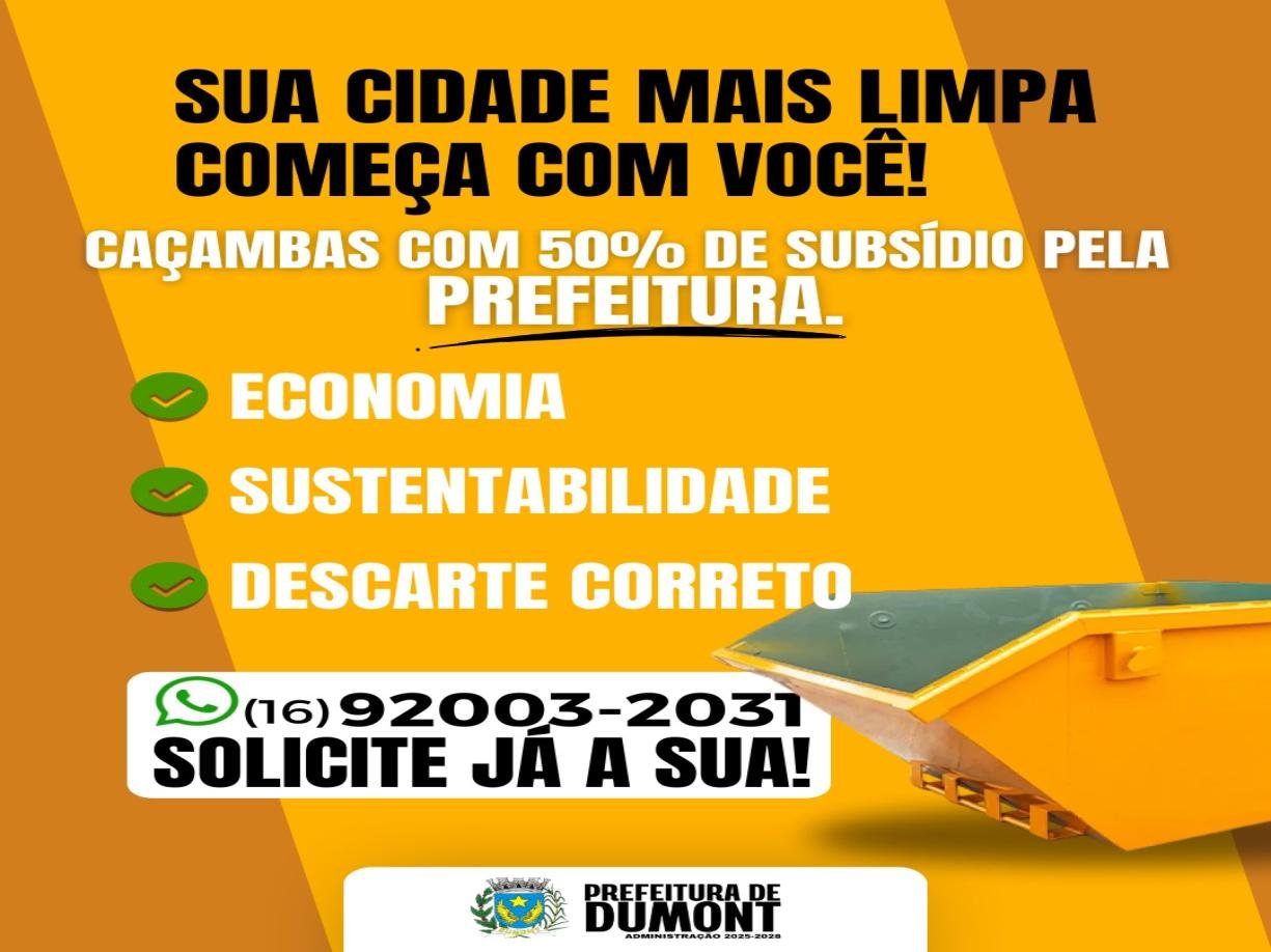CAÇAMBA PARA DESCARTE CORRETO DE MATERIAIS - SOLICITE