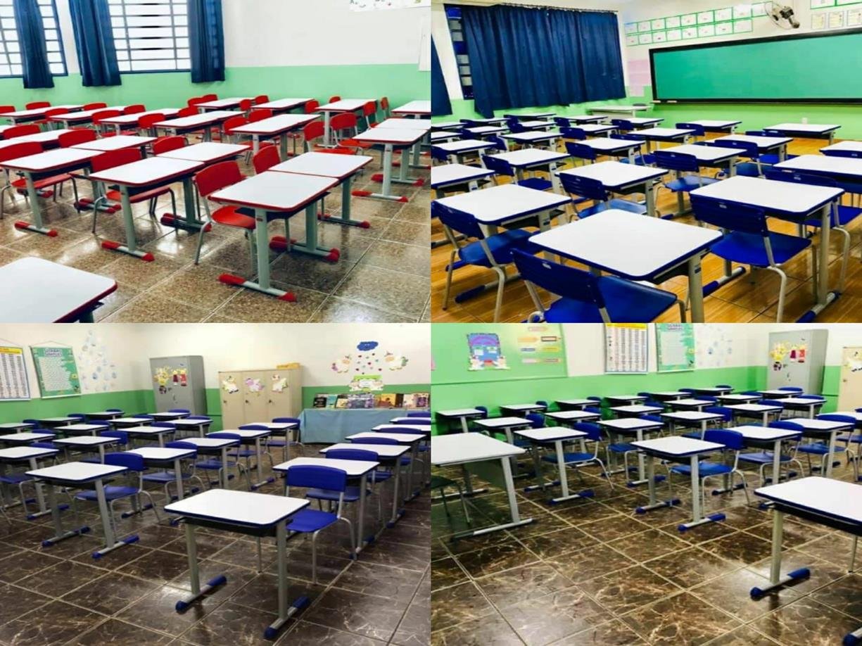 EDUCAÇÃO EM PRIMEIRO LUGAR!  Salas da Escola Altino com mobília nova! 